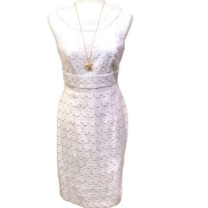 London Style Brocade Dress White